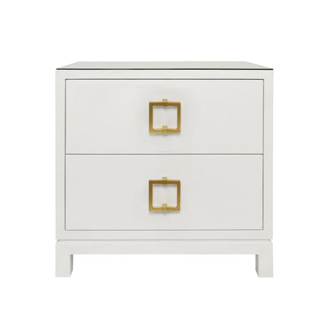 Cole White Side Table by Worlds Away 29"H x 28"W x 18"D White at FIG LINENS AND HOME 1