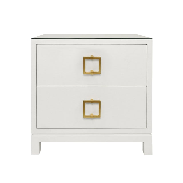 Cole White Side Table by Worlds Away 29"H x 28"W x 18"D White at FIG LINENS AND HOME 1