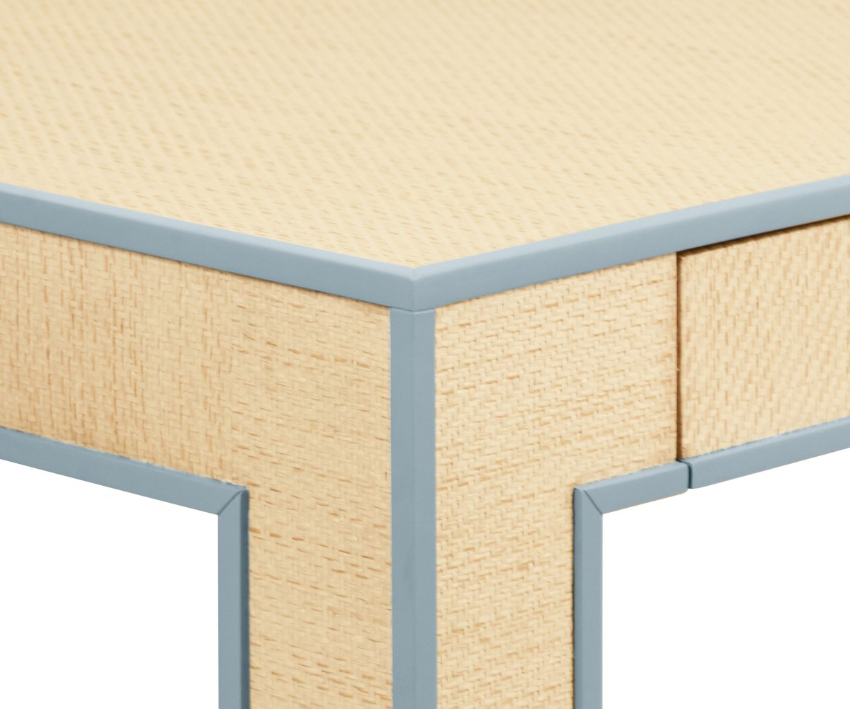 Collins Light Blue Game Table | Worlds Away Tables at Fig Linens and Home - Detail of Corner