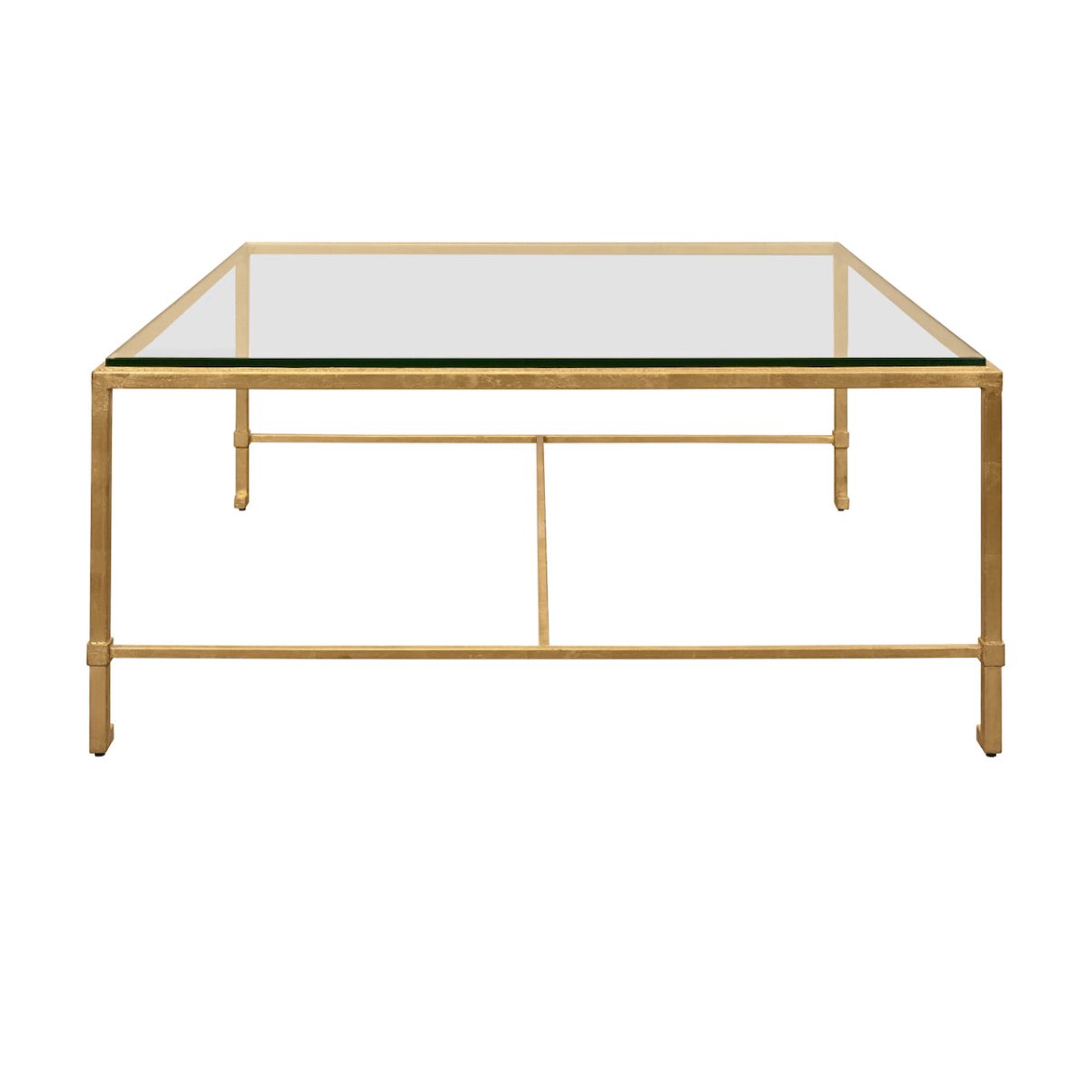 Worlds Away Connelly Gold Leaf Coffee Table at Fig Linens and Home - Front