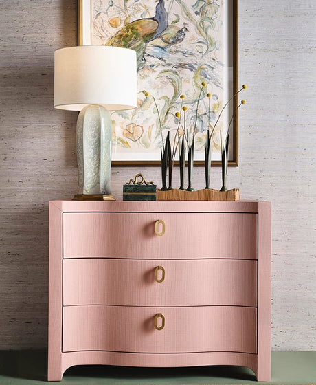 Cora Pink Chest by Worlds Away | 3-Drawer Dresser at Fig Linens and Home - Lifestyle 1