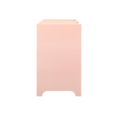 Cora Pink Chest by Worlds Away | 3-Drawer Dresser at Fig Linens and Home - Side View