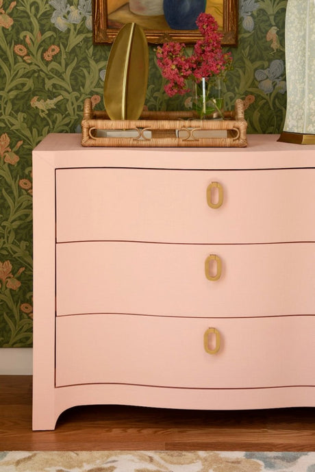 Cora Pink Chest by Worlds Away | 3-Drawer Dresser at Fig Linens and Home - Lifestyle 3