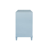 Corine Light Blue Side Table | Worlds Away at Fig Linens and Home - Side of Chest View