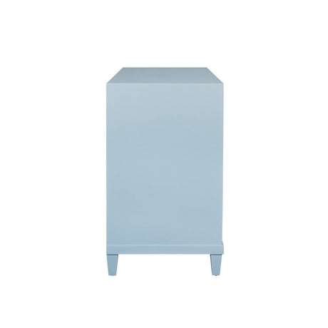 Corine Light Blue Side Table | Worlds Away at Fig Linens and Home - Side of Chest View