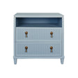 Corine Light Blue Side Table | Worlds Away at Fig Linens and Home - Front View