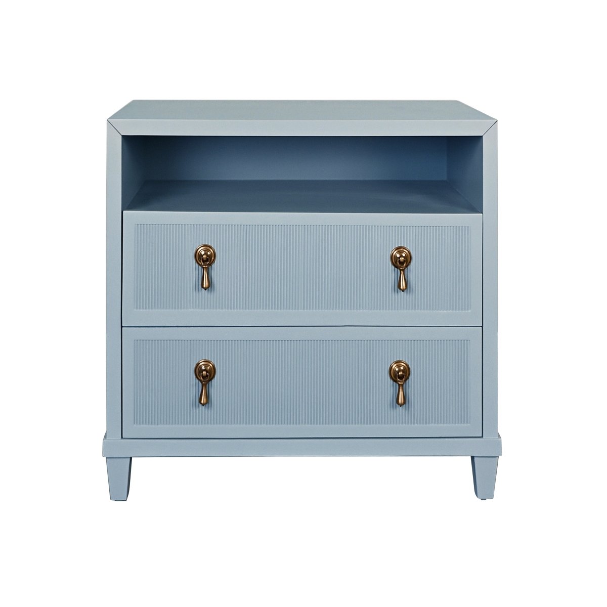 Corine Light Blue Side Table | Worlds Away at Fig Linens and Home - Front View