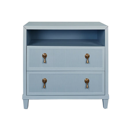 Corine Light Blue Side Table | Worlds Away at Fig Linens and Home - Front View