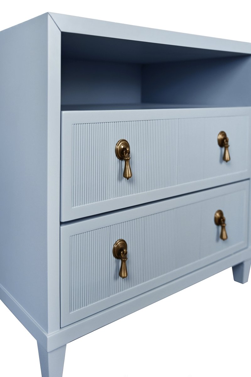 Corine Light Blue Side Table | Worlds Away at Fig Linens and Home - Detail Angle View