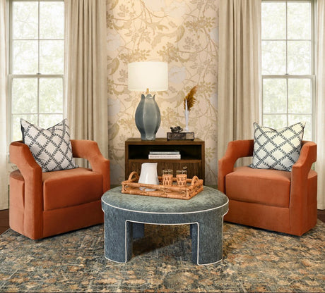 Corine Provincial Brown Oak Side Table by Worlds Away - Lifestyle View at Fig Linens and Home