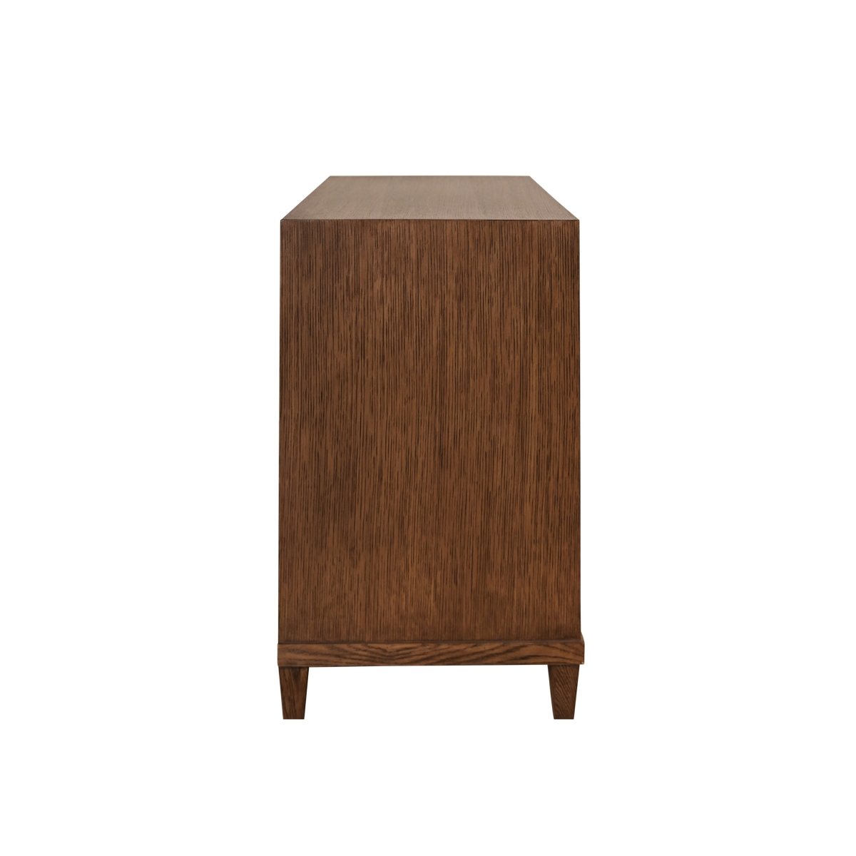 Worlds Away Corine Provincial Brown Oak Side Table | Side View at Fig Linens and Home