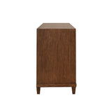 Worlds Away Corine Provincial Brown Oak Side Table | Side View at Fig Linens and Home