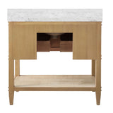 Single sink bath vanity - Worlds Away Cutler Cerused Oak Bathroom Vanity Back View