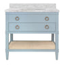 Cutler Light Blue Bathroom Vanity by Worlds Away at Fig Linens and Home - Front View