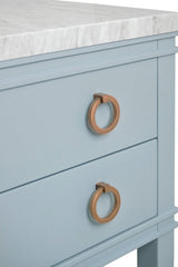 Cutler Light Blue Bathroom Vanity by Worlds Away at Fig Linens and Home - Hardware Detail 1