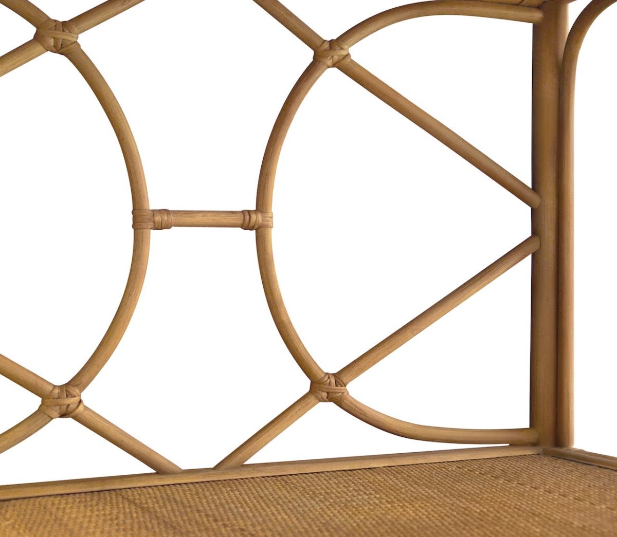 Danielle Rattan Etagere | Worlds Away Luxury Bookcase at Fig Linens and Home - Detail Back View