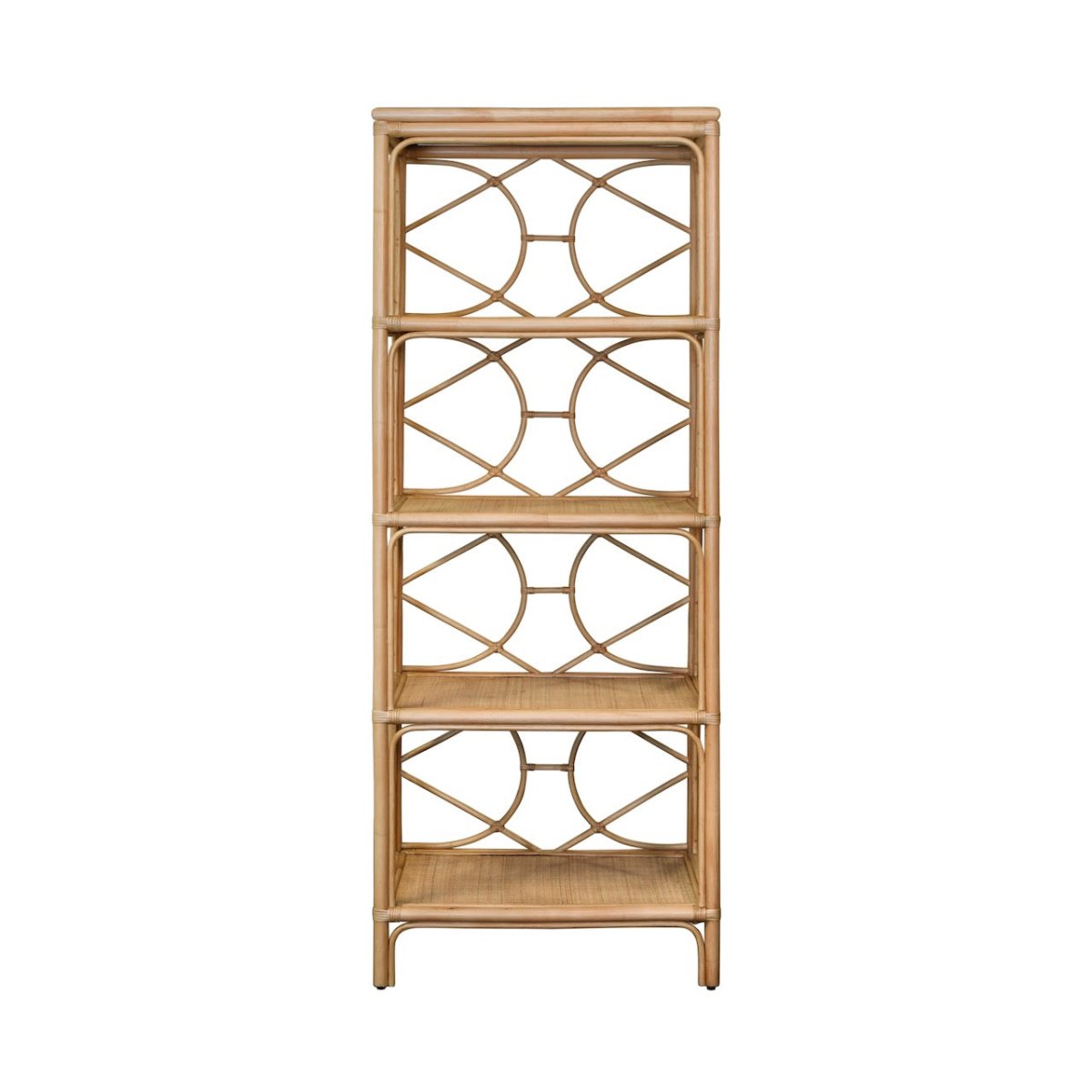 Danielle Rattan Etagere | Worlds Away Luxury Bookcase at Fig Linens and Home - Front View