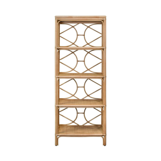 Danielle Rattan Etagere | Worlds Away Luxury Bookcase at Fig Linens and Home - Front View