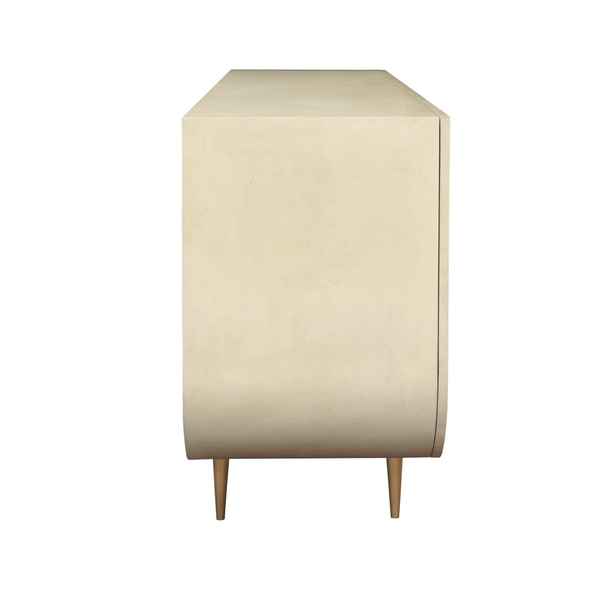 Deluca Beige Buffet Cabinet by Worlds Away | Faux Parchment Console at Fig Linens and Home - Side