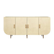 Deluca Beige Buffet Cabinet by Worlds Away | Faux Parchment Console at Fig Linens and Home - Front