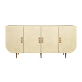 Deluca Beige Buffet Cabinet by Worlds Away | Faux Parchment Console at Fig Linens and Home - Front