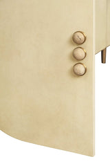 Worlds Away Deluca Beige Buffet Cabinet  | Faux Parchment Console at Fig Linens and Home - Hardware