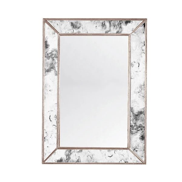 Dion Antique & Silver Leaf Mirror by Worlds Away 29" W x 41" H x 2.3" D Antique Mirror & Silver Leaf at FIG LINENS AND HOME 1