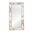 Dion Floor Mirror with Gold Leaf Edging by Worlds Away 60"H x 30"W x 2"D Mirror & Gold Leaf at FIG LINENS AND HOME 1