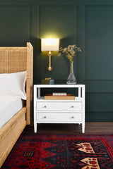 Dolly Queen Bed Frame by Worlds Away | Rattan Queen Bed at Fig Linens and Home View 3