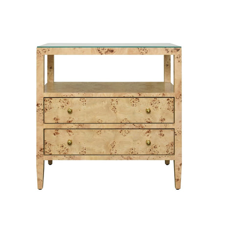 Douglas Burlwood Side Table by Worlds Away at Fig Linens and Home - Front View