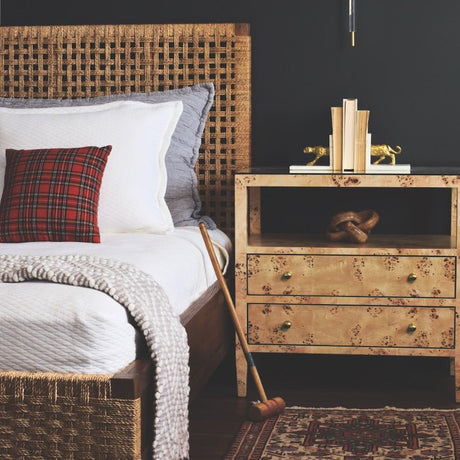 Douglas Burlwood Side Table by Worlds Away at Fig Linens and Home - Lifestyle View