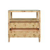 Douglas Burlwood Side Table by Worlds Away at Fig Linens and Home - Open Drawers View