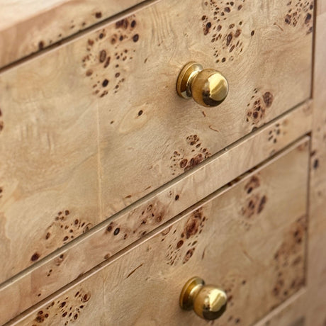 Douglas Burlwood Side Table by Worlds Away at Fig Linens and Home - Hardware Detail View