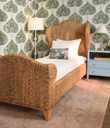 Douglas Light Blue Side Table by Worlds Away at Fig Linens and Home - Lifestyle View in Bedroom