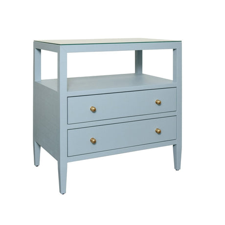 Douglas Light Blue Side Table by Worlds Away at Fig Linens and Home - Angle View