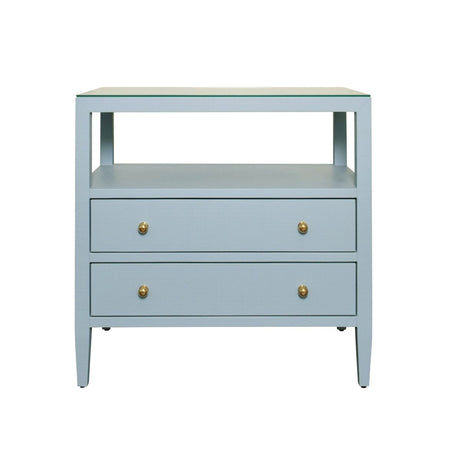 Douglas Light Blue Side Table by Worlds Away at Fig Linens and Home - Front View
