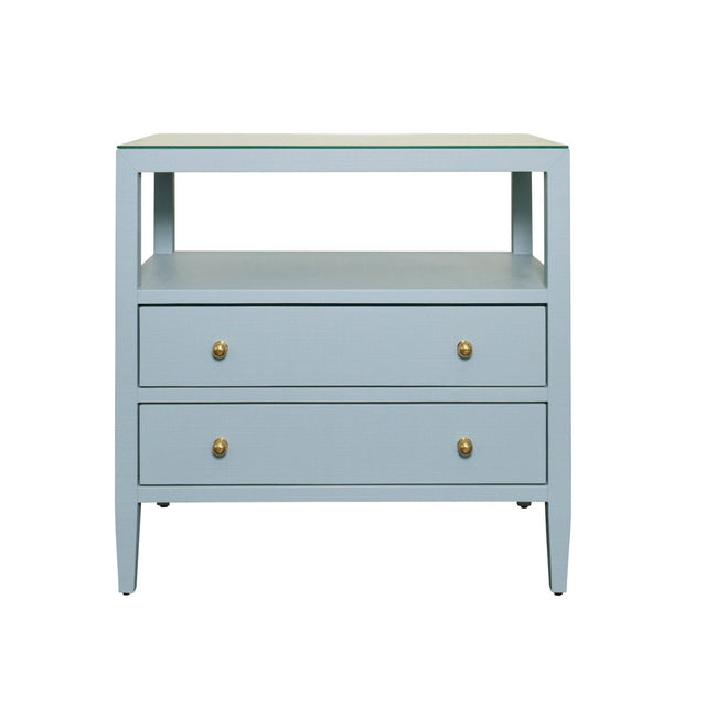 Douglas Light Blue Side Table by Worlds Away at Fig Linens and Home - Front View