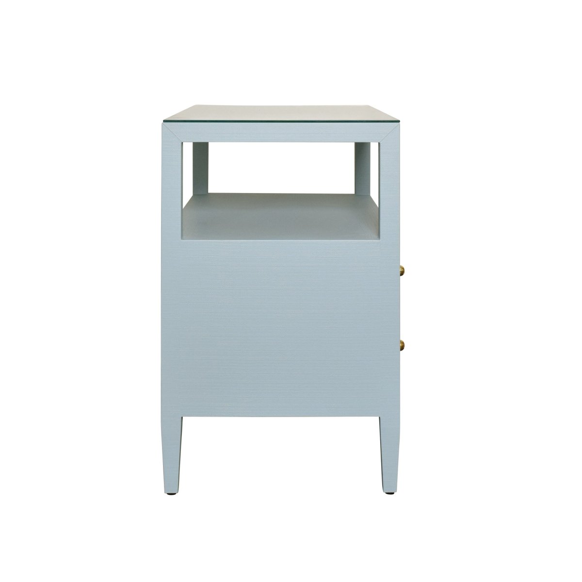 Douglas Light Blue Side Table by Worlds Away at Fig Linens and Home - Side View