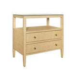 Douglas Natural Side Table by Worlds Away at Fig Linens and Home - Angle View