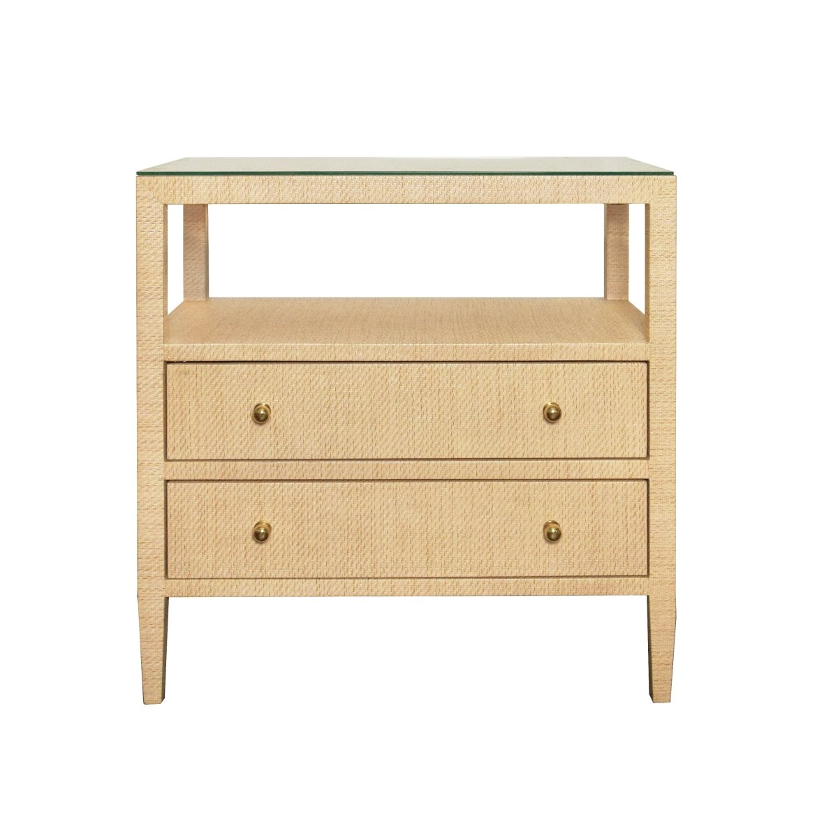 Douglas Natural Side Table by Worlds Away at Fig Linens and Home - Front View