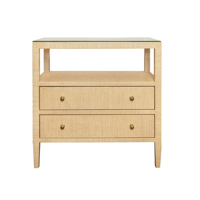 Douglas Natural Side Table by Worlds Away at Fig Linens and Home - Front View