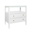 Douglas White Side Table by Worlds Away at Fig Linens and Home - Angle View