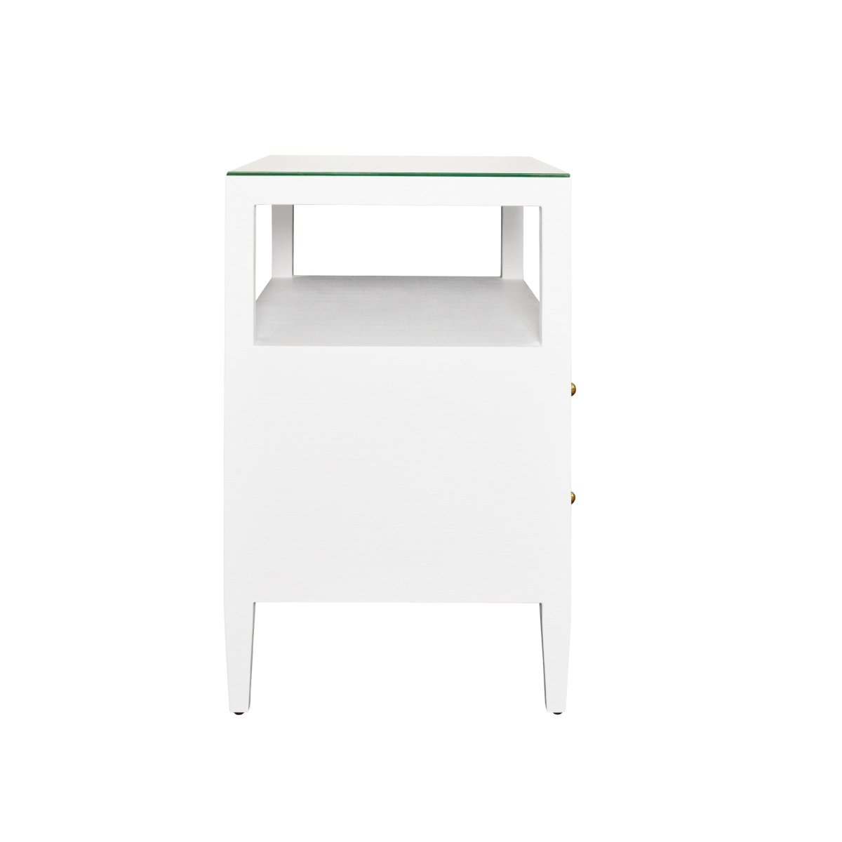Douglas White Side Table by Worlds Away at Fig Linens and Home - Side View