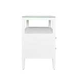 Douglas White Side Table by Worlds Away at Fig Linens and Home - Side View