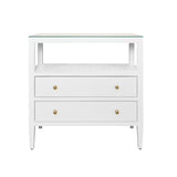 Douglas White Side Table by Worlds Away at Fig Linens and Home - Front View
