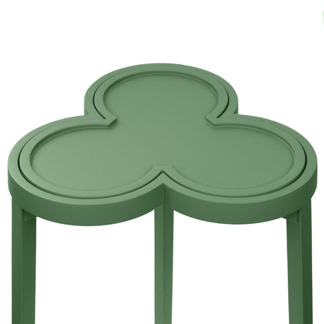 Dylan Green Cigar Table by Worlds Away | Clover-Top Drinks Table at Fig Linens and Home 5
