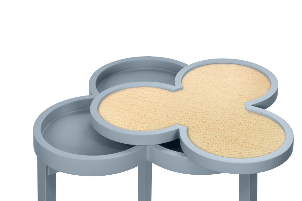 Dylan Light Blue Cigar Table by Worlds Away | Clover-Top Drinks Table at Fig Linens and Home 2