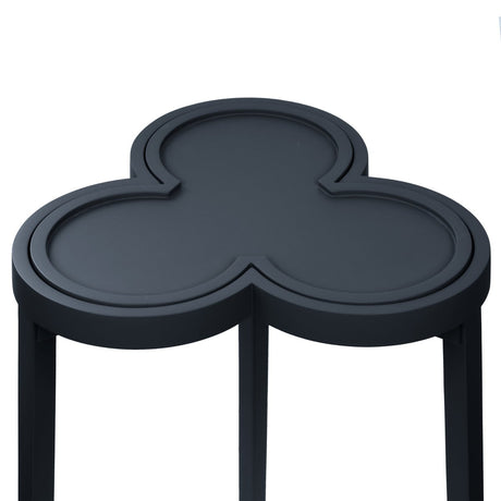Dylan Navy Blue Cigar Table by Worlds Away | Clover-Top Drinks Table at Fig Linens and Home 5