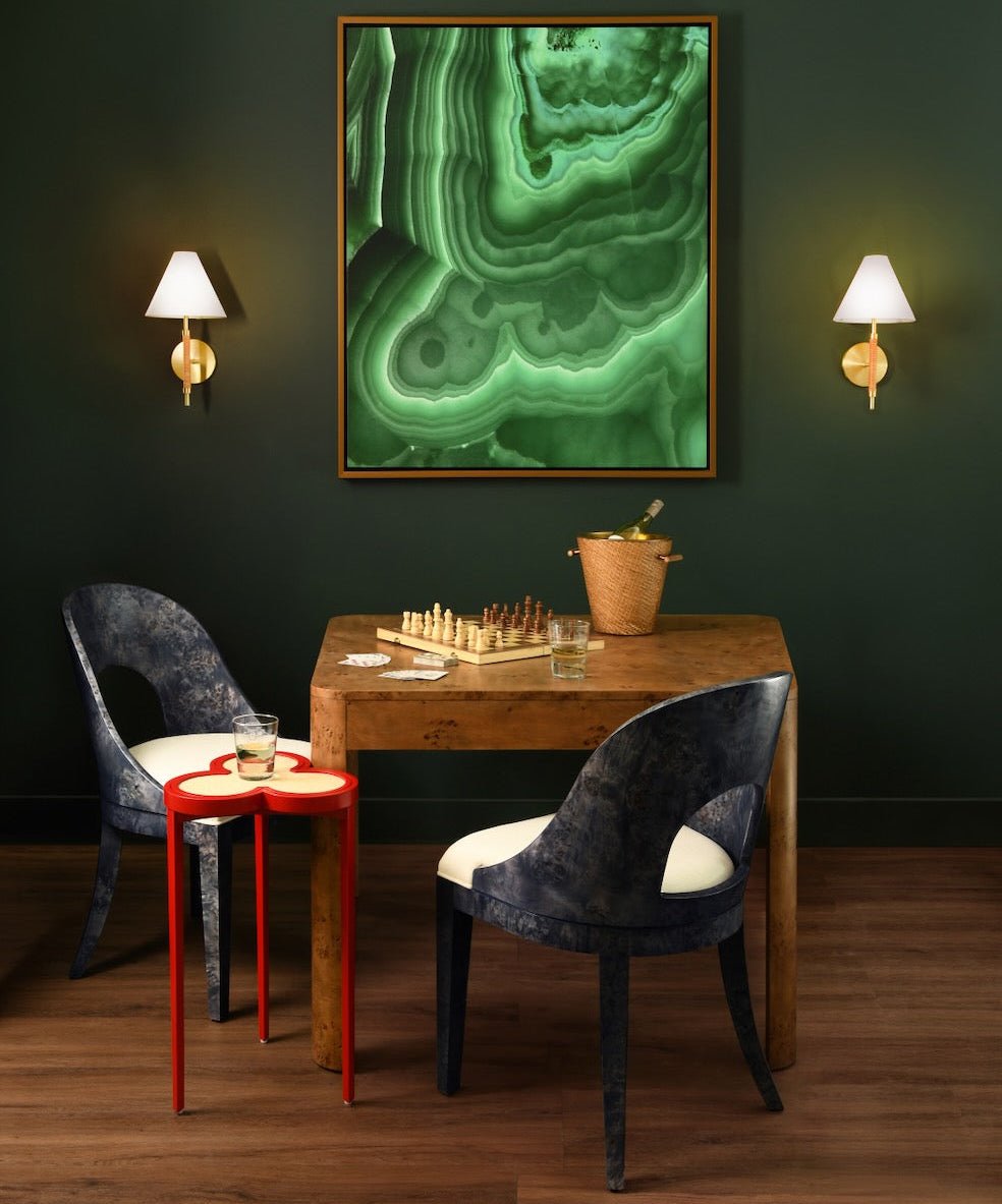 Dylan Red Cigar Table by Worlds Away | Clover-Top Drinks Table at Fig Linens and Home 6