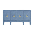 Worlds Away Effie Blue Buffet | Grasscloth Console at Fig Linens and Home - Front View